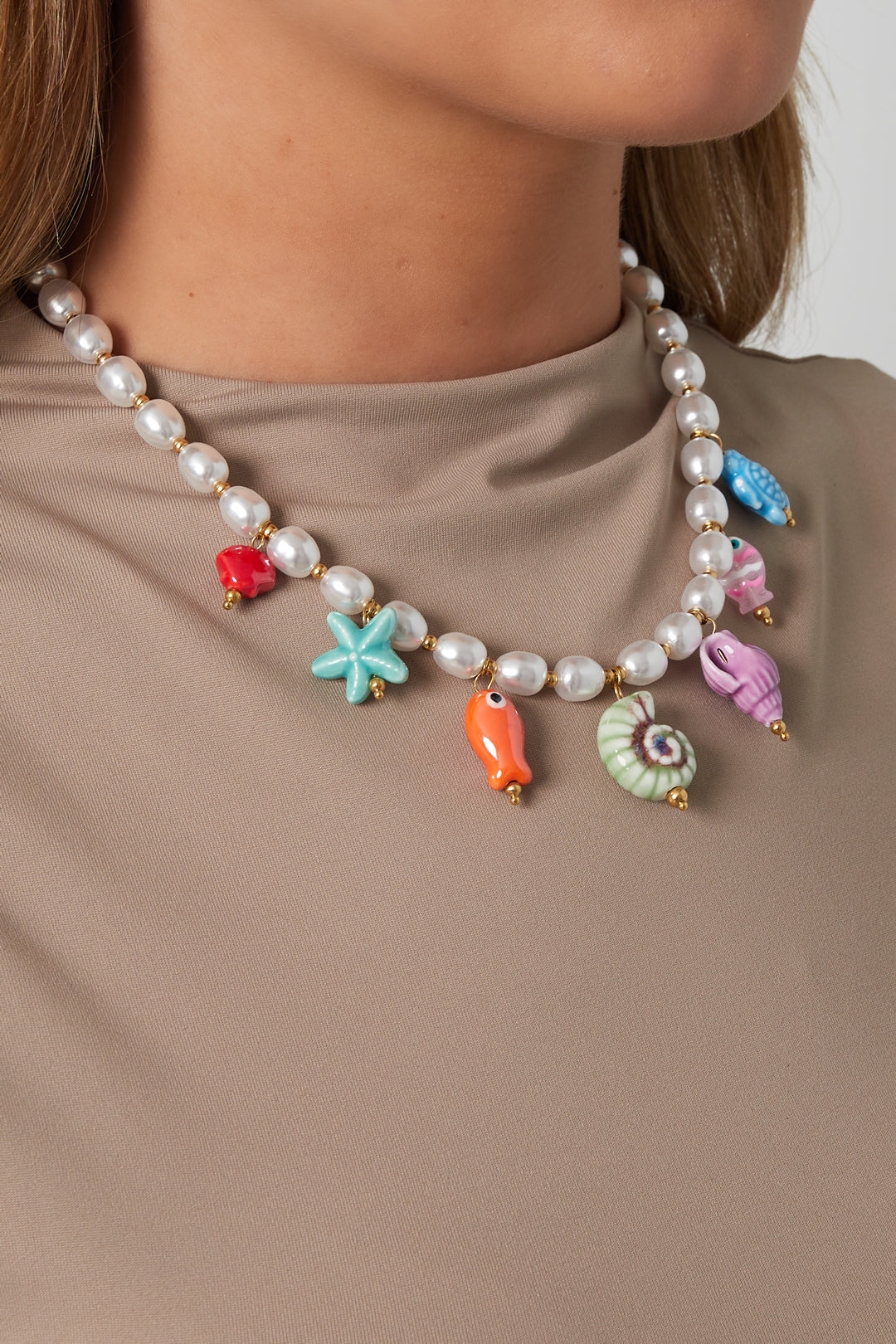 Collane di perline di perle finte a forma di tartaruga, per vacanze/spiaggia