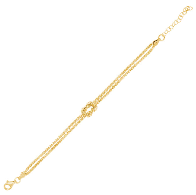 BRACCIALE A DOPPIA CATENA COREANA CON NODO MARINO – PLACCATO ORO