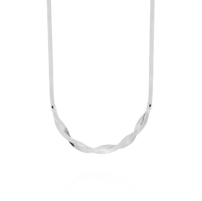 COLLANA CATENA CON INTRECCIO CENTRALE – RHODIATO