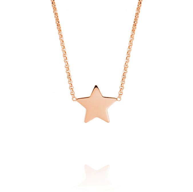 COLLANA CON STELLA LUCIDA – PLACCATO ROSÉ
