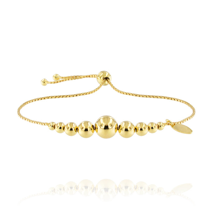 BRACCIALE CON PALLINE LUCIDE A SCORRIMENTO – PLACCATO ORO