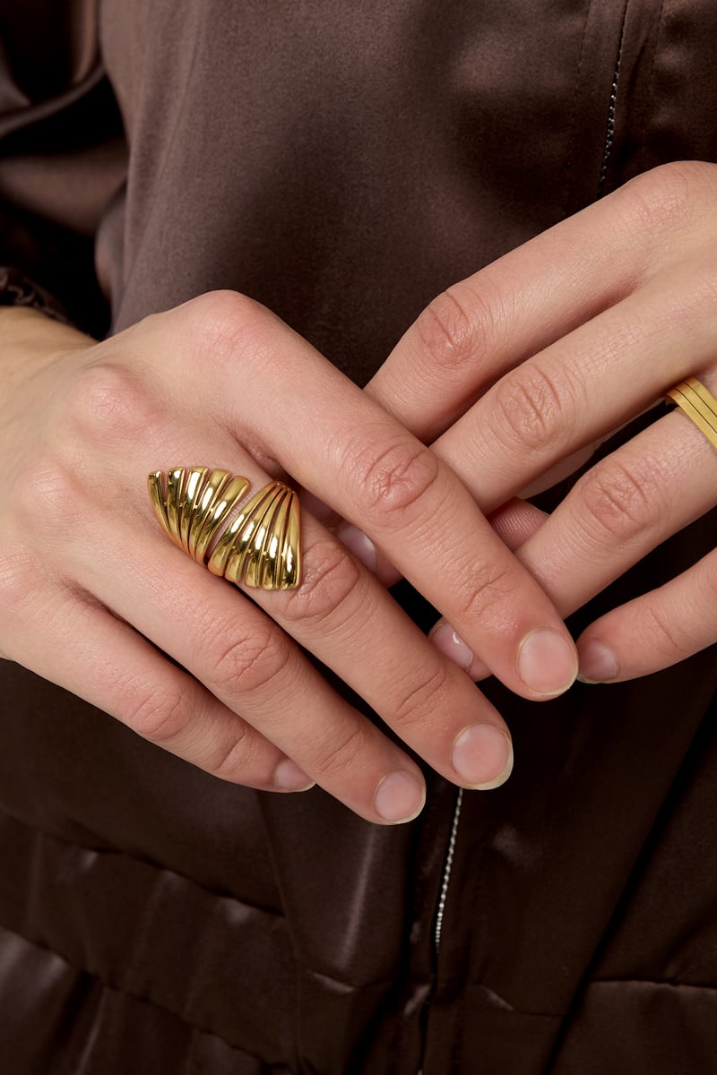 Anelli in acciaio inossidabile con forma irregolare, casual, semplici, da indossare tutti i giorni, gioielli da donna