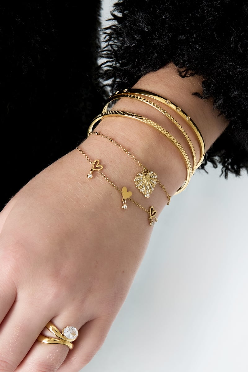 Braccialetti a catena in acciaio inossidabile con cuore, casual, quotidiani, semplici, gioielli da donna