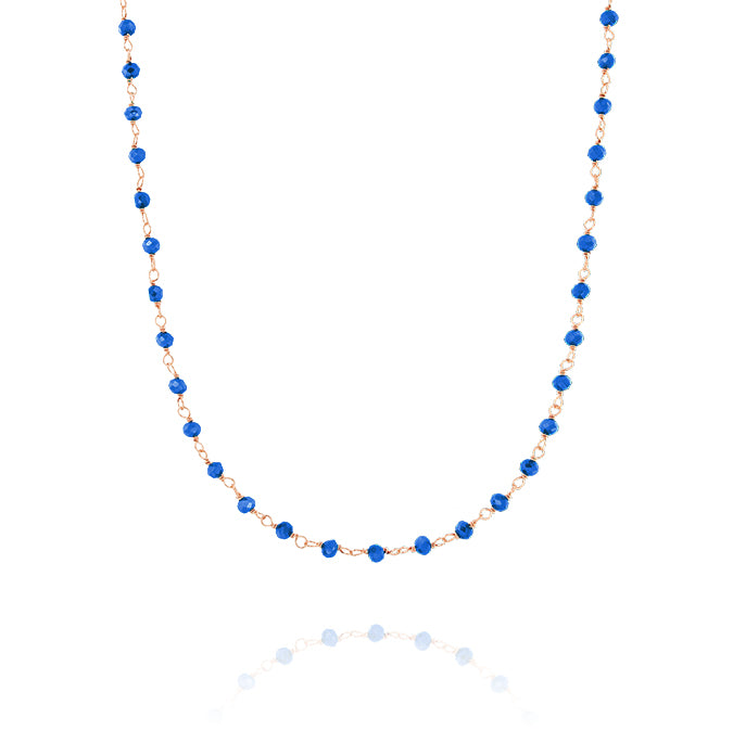 COLLANA CON PIETRE BLUETTE – PLACCATO ROSÉ