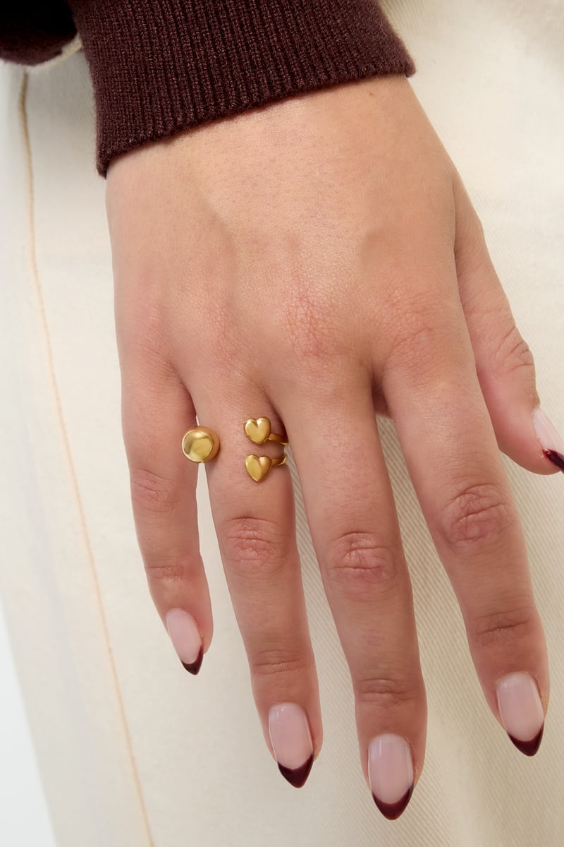 Anelli minimalisti in acciaio inossidabile a forma di cuore, casual, quotidiani, semplici, gioielli da donna