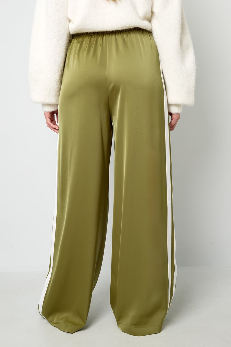 Pantaloni in raso a righe