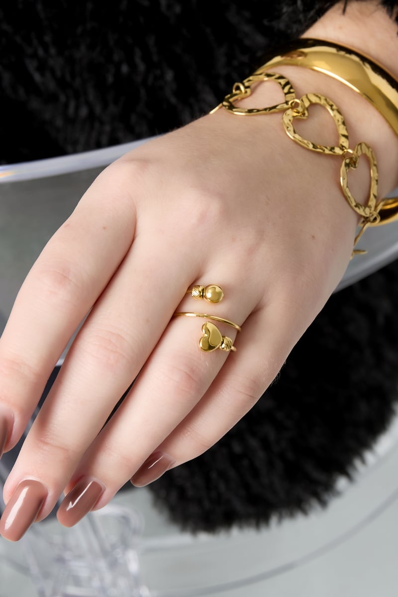 Anelli minimalisti in acciaio inossidabile a forma di cuore, casual, quotidiani, semplici, gioielli da donna