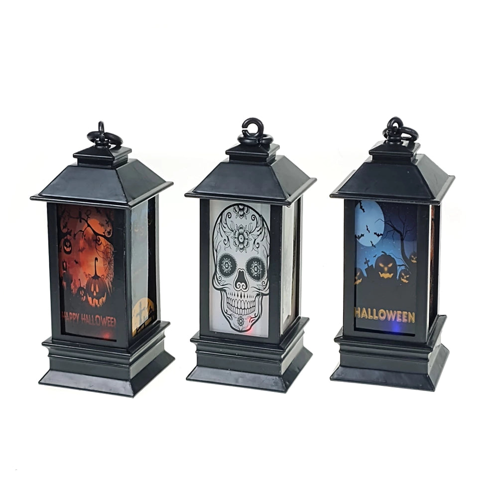 Lanterna di Halloween LED nera 13x5,2 cm
