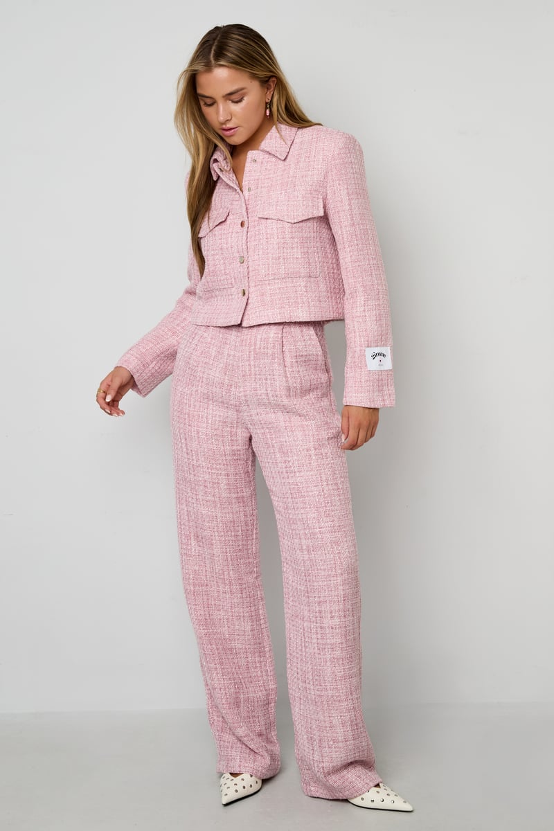 Fibra di poliestere (poliestere) Pantaloni dritti A quadri Eleganti Abiti autunnali/invernali