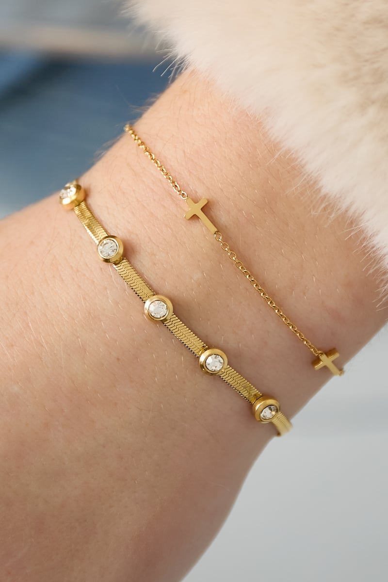 Braccialetti con catena di strass, serie casual, quotidiani e semplici, gioielli da donna