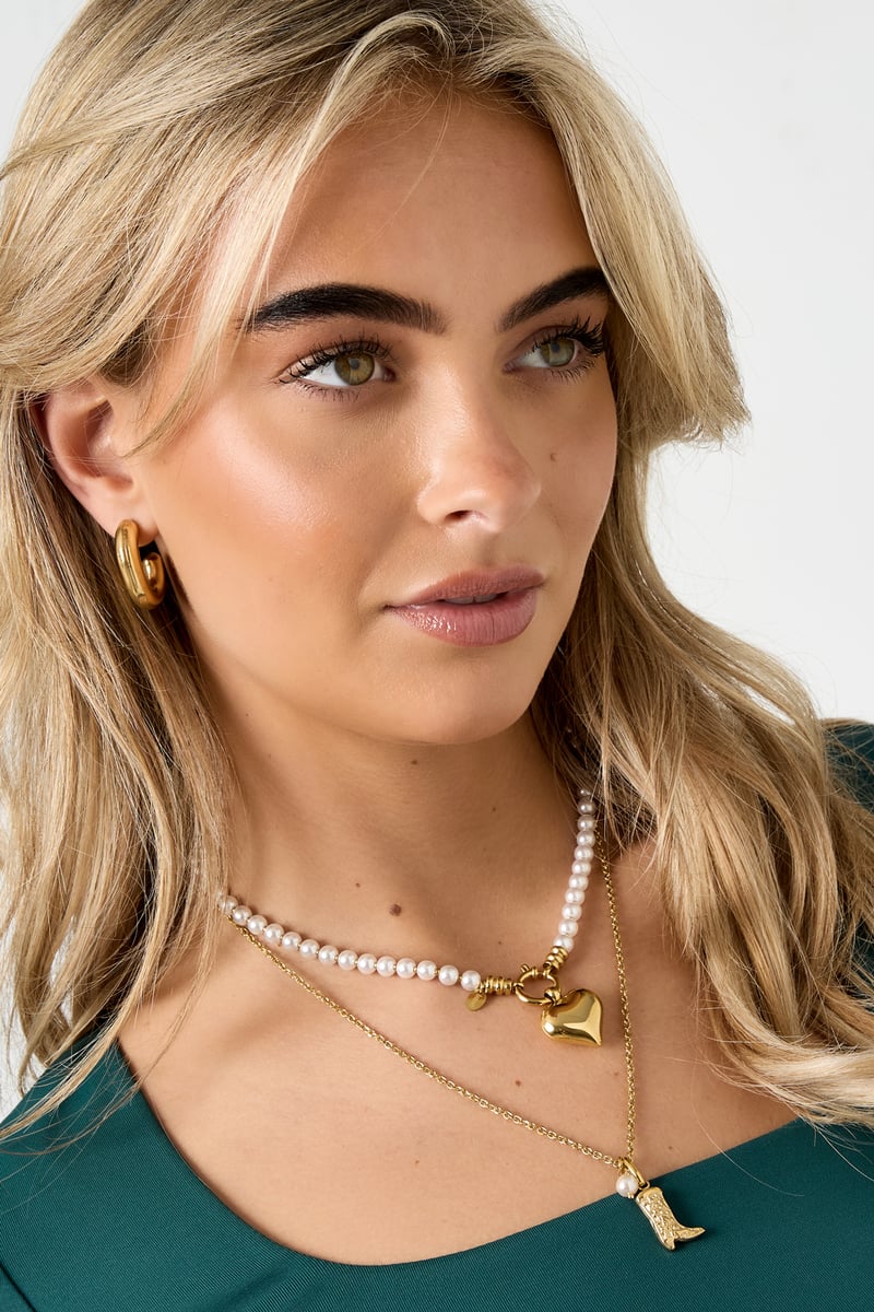 Collane di perline, perline a cuore, casual, quotidiane, semplici, serie di gioielli da donna