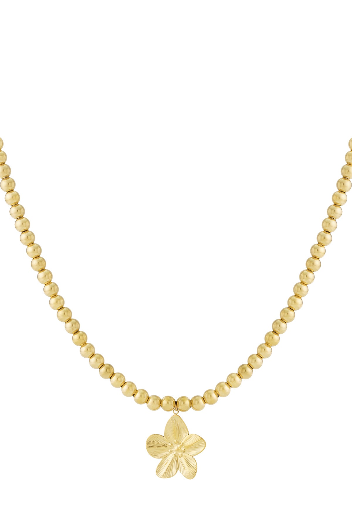 Collana con perline cave da 8 mm con un fiore
