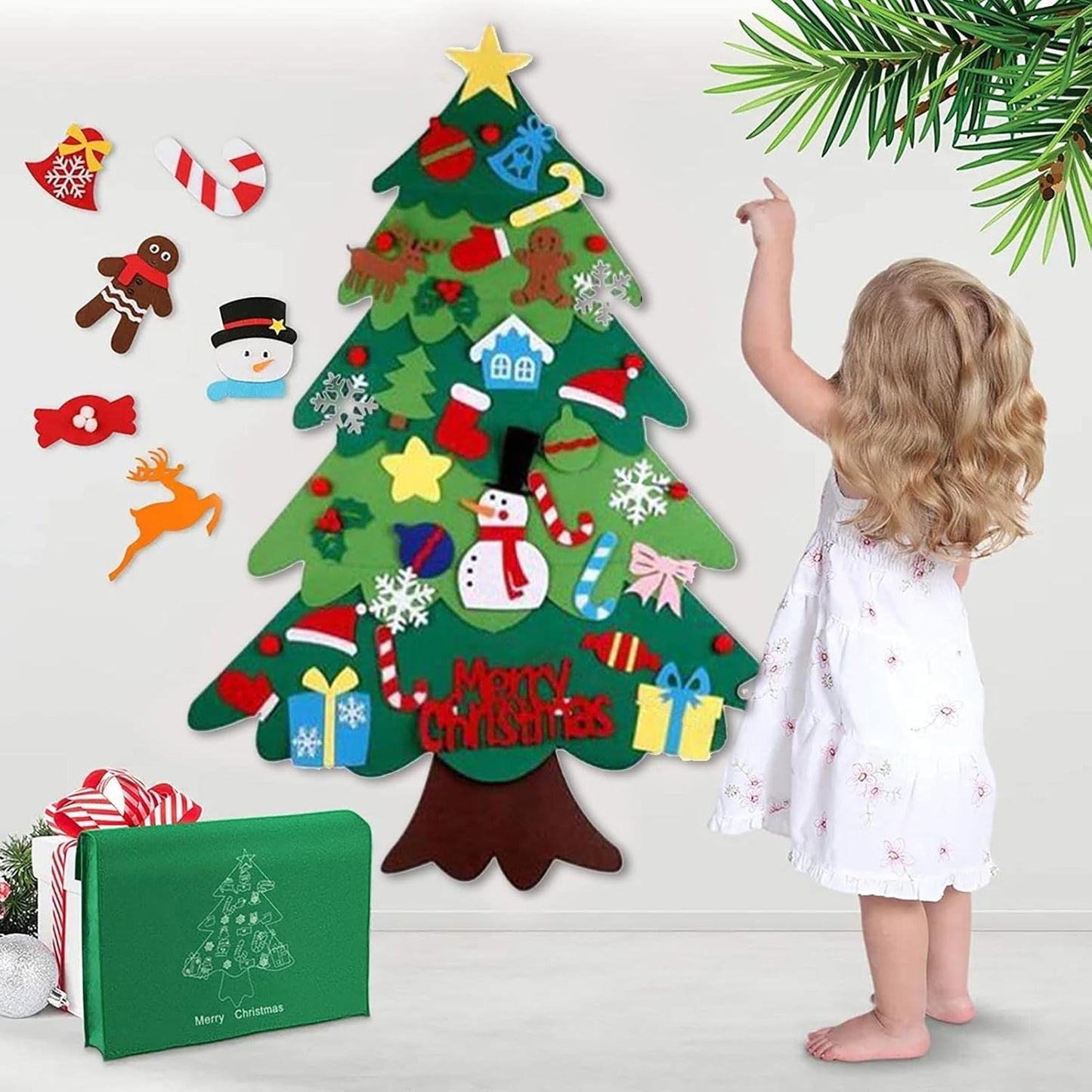 ALBERO DI NATALE IN FELTRO CON LED
