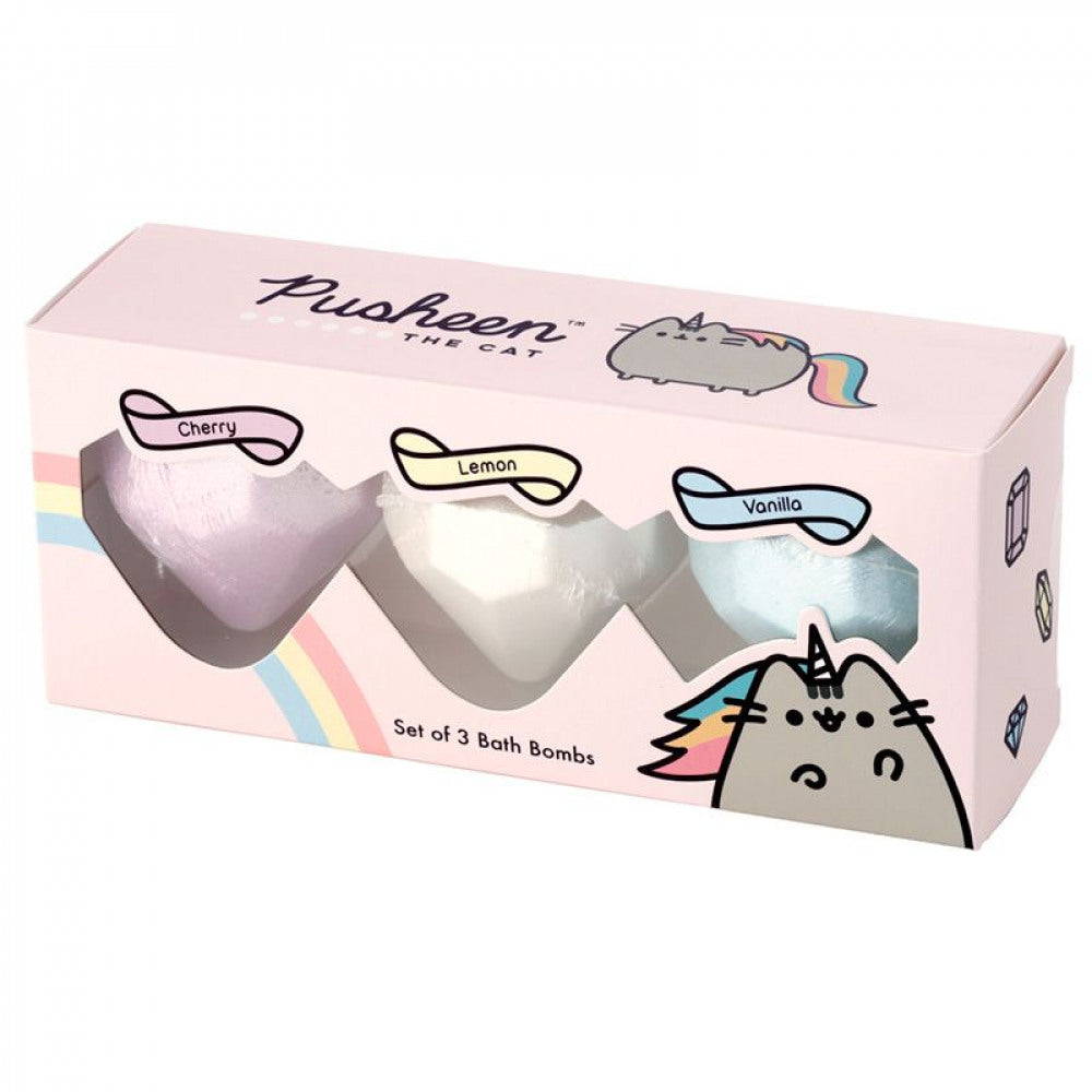 SET OF 3 PUSHEEN BATH BOMBS - VANILLA, CHERRY AND LEMON
