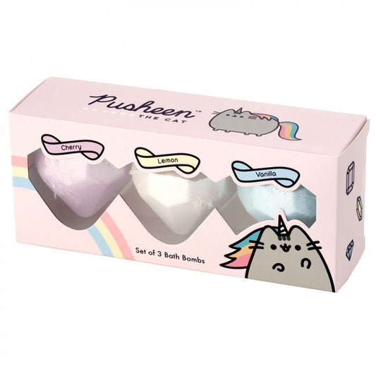 SET OF 3 PUSHEEN BATH BOMBS - VANILLA, CHERRY AND LEMON