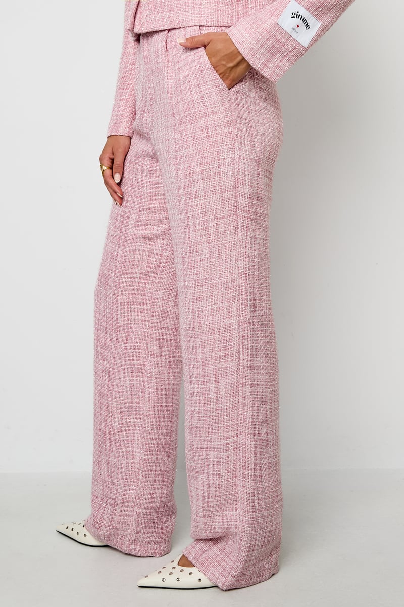 Fibra di poliestere (poliestere) Pantaloni dritti A quadri Eleganti Abiti autunnali/invernali