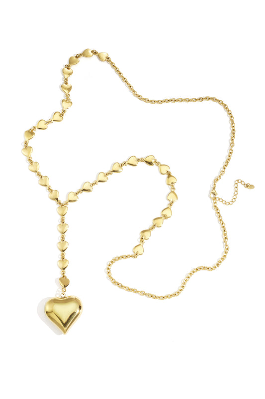 Collane lunghe in acciaio inossidabile con cuore, casual, quotidiane, semplici, gioielli da donna