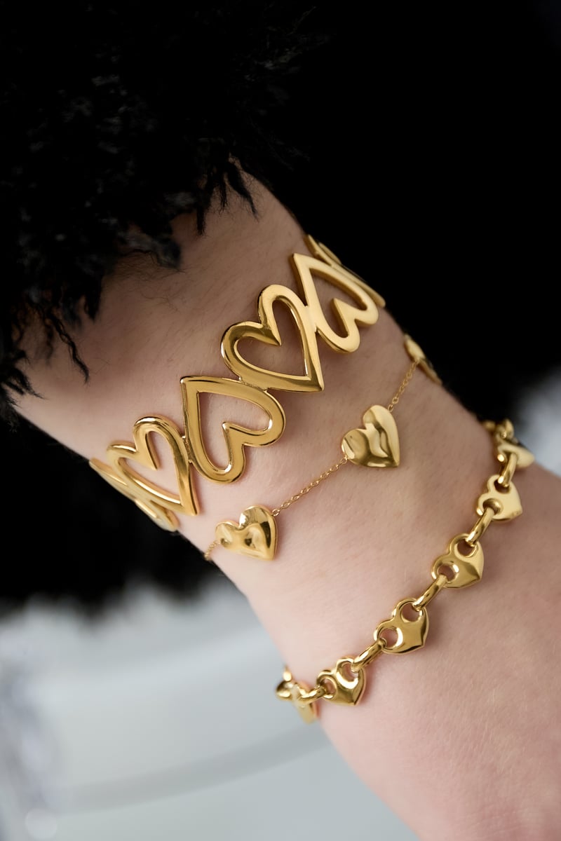 Braccialetti con polsino in acciaio inossidabile, serie casual e semplice, gioielli da donna