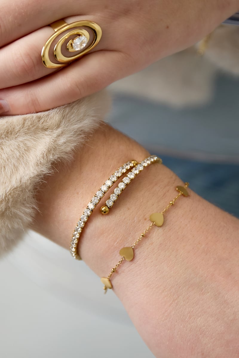 Braccialetti con polsino in acciaio inossidabile, serie casual e semplice, gioielli da donna