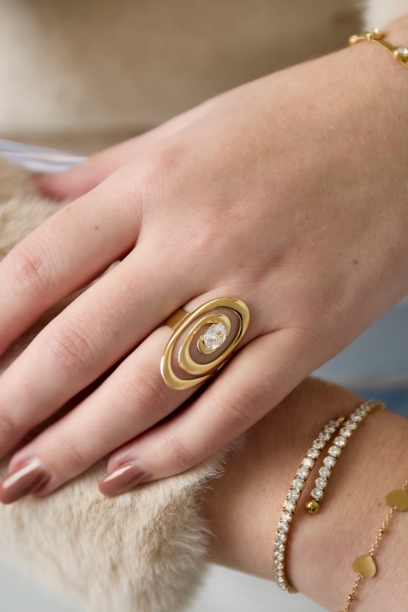 Anelli in acciaio inossidabile con pietre preziose, linee Daily Daily Simple Series, gioielli da donna