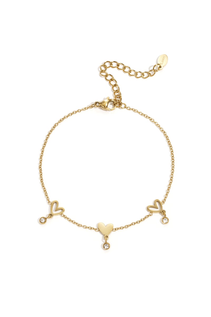 Braccialetti a catena in acciaio inossidabile con cuore, casual, quotidiani, semplici, gioielli da donna