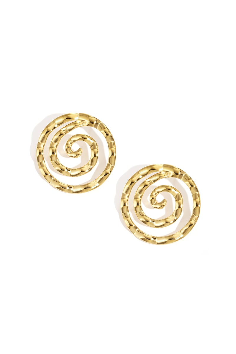 Orecchini a bottone in acciaio inossidabile, linee casual, semplici, da donna, stile quotidiano