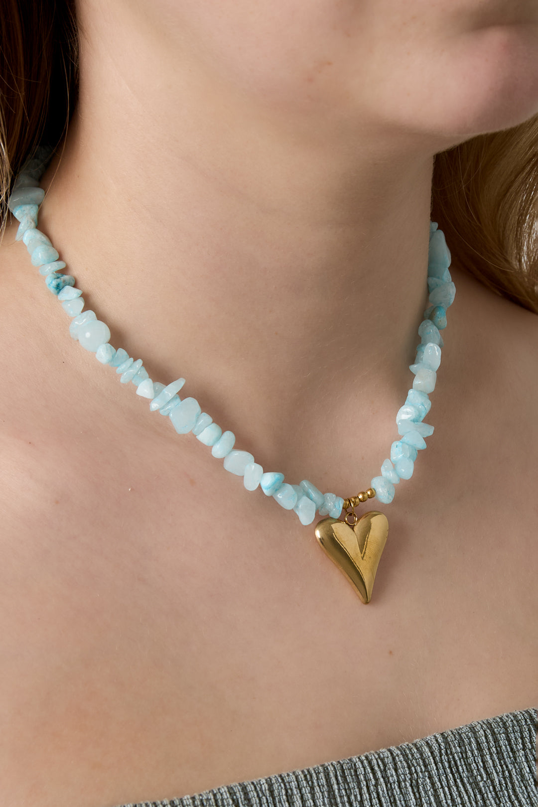 Collane con ciondolo in acciaio inossidabile a forma di cuore, casual, quotidiane, semplici, gioielli da donna