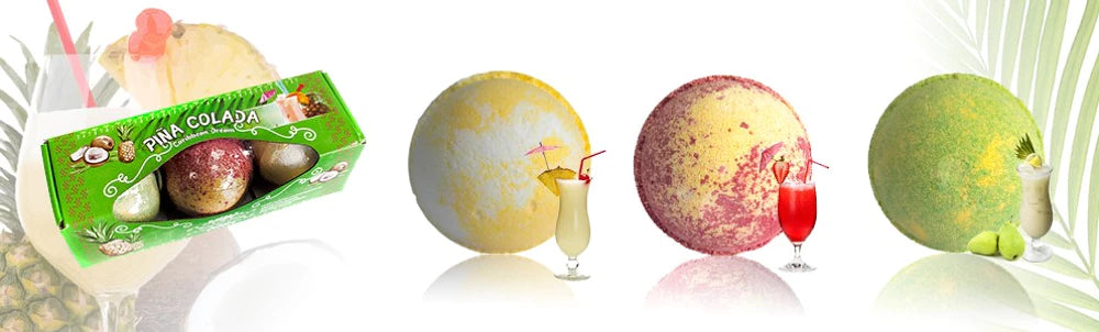 SET OF 3 BATH BOMBS - PIÑA COLADA